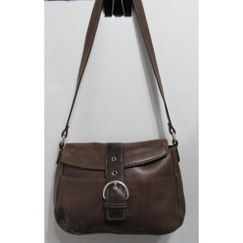 Fossil American Classic Purse Small Brown Leather Shoulder Strap Handbag SL9731